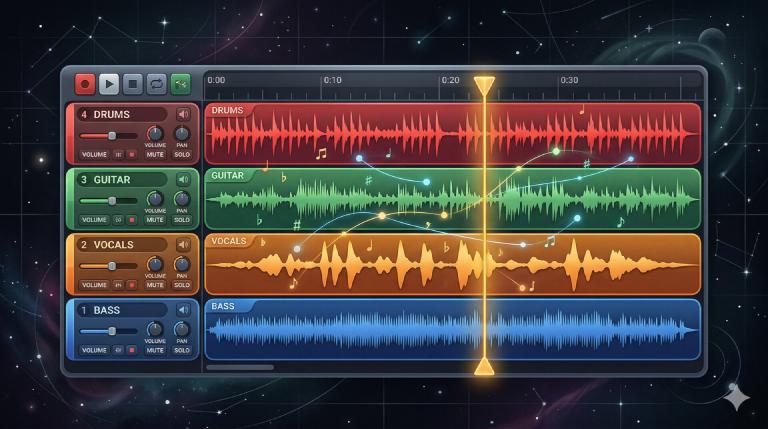 The Myousica multitrack: audio mixing in the browser