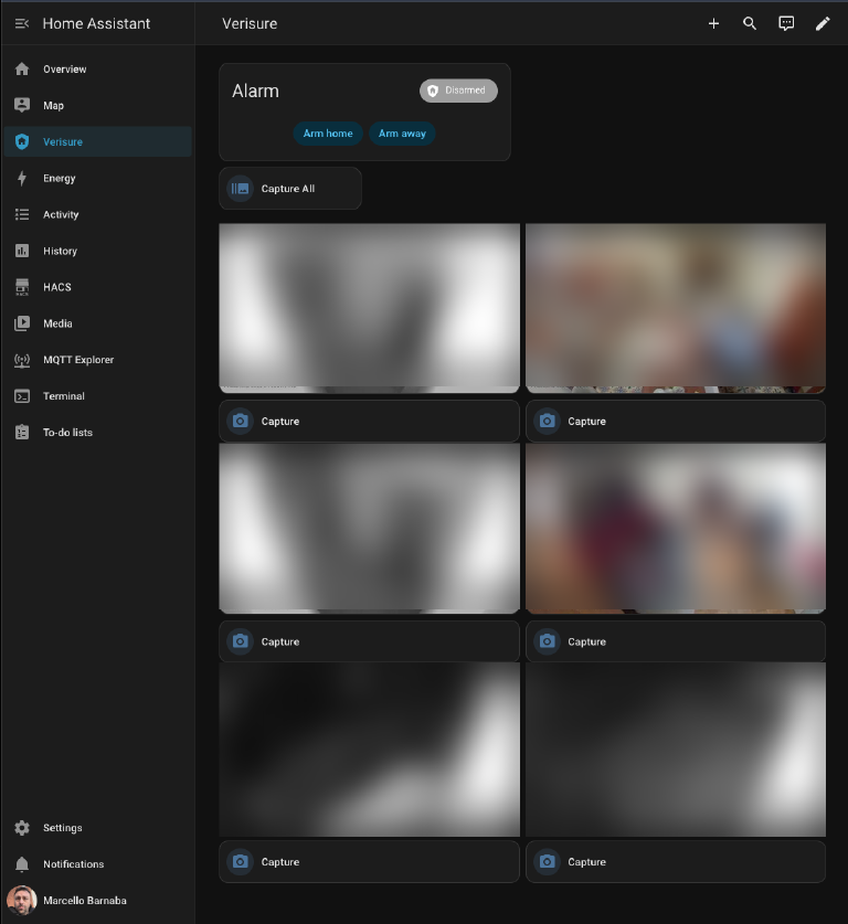 The auto-generated Verisure dashboard